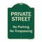Signmission Designer Series-Private Street No Parking Or Trespassing, 24" x 18", G-1824-9771 A-DES-G-1824-9771 - alternate 1